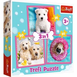 Puzzle dla dzieci 3w1 Słodkie pieski Trefl