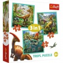 Puzzle Niezwykły świat Dinozaurów 3w1 Trefl