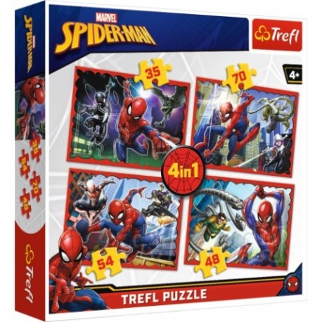 Puzzle Spiderman W sieci Spidermana 4w1 Trefl